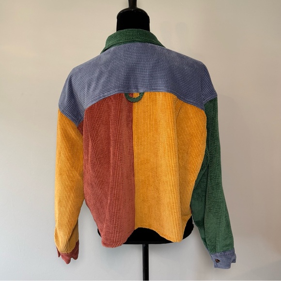 BDG Urban Outfitters Corduroy Jacket Shirt Women’s Small Multicolor Block - Picture 2 of 9